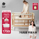 babycare嬰兒床0-3歲寶寶實(shí)木床兒童床拼接快裝床多功能新生兒床 弗里斯克