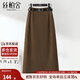 絲柏舍通勤風(fēng)A字裙2025秋裝新款女裝高腰顯瘦開(kāi)叉拉鏈半身裙