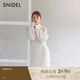 SNIDEL秋冬高領(lǐng)薄紗拼接露肩系帶針織連衣裙SWNO245007 象牙白 均碼 （F）