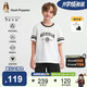 暇步士（Hush Puppies）童裝男童套裝25夏大童美式休閑短袖T恤兒童運(yùn)動(dòng)短褲 本白  160 