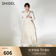 SNIDEL2025春夏新品百搭高腰提花雪紡蛋糕裙百褶半身裙SWFS251197 淺米色 M （1）