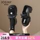 卓詩(shī)尼粗跟小皮鞋女2025年秋季新款蝴蝶結單鞋復古配裙子jk厚底樂(lè )福鞋女 黑色 37