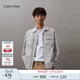 Calvin Klein Jeans秋季男士休閑刺繡貼袋c(diǎn)k拉鏈襯衫領(lǐng)工裝夾克外套J325507 PC8-銀河灰 M