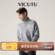 威可多（VICUTU）男士毛衣秋冬季親膚綿羊毛舒暖高領(lǐng)針織衫時(shí)尚針織衫 灰色 L