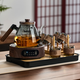 憶壺茶（YIHUTEA）茶具整套煮茶壺帶燒水茶臺茶盤(pán)一體式泡茶家庭用電陶爐功夫茶套裝 【煙灰10件套】1500瓦煮茶裝