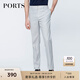 PORTS寶姿男裝春夏直筒中腰純色彈性休閑長(zhǎng)褲MN8P061GZD016 淺灰色 38