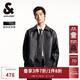 杰克·瓊斯（JACK&JONES）25年男裝仿皮衣外套男士秋季皮夾克寬松PU行政夾克商務(wù)休閑外套男 黑色E40 M (175)