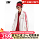 ER【明星同款】男套裝女條紋撞色加絨衛衣潮牌運動(dòng)服校園風(fēng)情侶裝 白色套裝(內里加絨) M