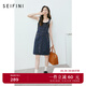 詩(shī)凡黎（'SEIFINI）牛仔背帶連衣裙2024春夏新款女俏皮復古學(xué)院風(fēng)減齡小個(gè)子裙子 黑藏青 M 160/84A