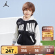 NIKE JORDAN 耐克AJ童裝男童棒球夾克春秋兒童連帽上衣外套 正黑色 150 /72 【建議身高140-152cm】
