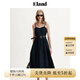 ELAND衣戀吊帶連衣裙女可調(diào)節(jié)肩帶純棉收腰牛仔裙子夏季新款 深牛仔色(57)D/Indigo L 170