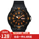 卡西歐(CASIO)學(xué)生運動(dòng)手表男 簡(jiǎn)約防水兒童表日期星期樹(shù)脂皮帶手表 黑盤(pán)橙字黑色橡膠帶MRW-200H-4B
