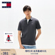 TOMMY JEANS【潮流鑲邊】25夏季男裝純棉珠地網(wǎng)眼商務(wù)翻領(lǐng)短袖T恤POLO20745 灰黑色PT2 M