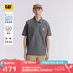 CAT卡特25春夏新品男士經(jīng)典美式POLO衫貼布短袖翻領(lǐng)T恤七夕禮物 灰色(建議拍小1碼） L