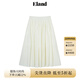 ELAND衣戀半身裙女甜美芭蕾風(fēng)松緊高腰純棉百褶長(cháng)裙夏季新品 象牙白/白色(39)Ivory M 165