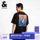 杰克·瓊斯（JACK&JONES）NBA聯(lián)名款男裝夏季新款森林狼隊純棉印花休閑短袖T恤 E43純黑色 常規(guī) XL （185）