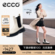 愛步（ECCO）厚底切爾西靴女 倪妮同款一腳蹬女靴中筒牛皮靴 蹤跡220753 石灰色22075301378 36