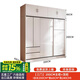一點(diǎn)一樹(shù)實(shí)木衣柜家用臥室小戶(hù)型新款簡(jiǎn)約爆款奶油風(fēng)柜子推拉門(mén)衣櫥收納柜 【長(cháng)200深60高240】主柜+頂柜 【送貨上門(mén)包安裝】