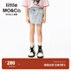 little MO&Co.little moco童裝25夏裝新款女童純棉裙褲牛仔短褲子甜酷百搭 牛仔淺藍(lán)色 130 130/56