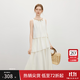范思藍恩度假風(fēng)重工領(lǐng)口無(wú)袖掛脖連衣裙2025夏新款不規則裙擺2469 米色 L