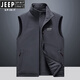 JEEP SPIRIT吉普雙面穿馬甲男春秋季新款寬松坎肩馬夾中年爸爸裝戶(hù)外大碼外套 灰色 （正反兩面穿） L