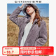 佐丹奴珊瑚絨外套女可愛(ài)雙面絨開(kāi)衫短款立領(lǐng)加絨休閑夾克13371821 01紫色 M