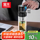 富光雙層玻璃杯 車載一鍵開蓋泡茶杯高硼硅茶水分離水杯子男士300ml