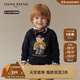 Teenie Weenie Kids小熊童裝25新款秋冬男女寶寶圓領(lǐng)印花加絨衛(wèi)衣 藏青色 90 cm