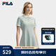 FILA 斐樂官方女子針織連衣裙2025夏季新款時尚休閑拼色翻領(lǐng)裙子 燕麥灰-GY M 165/84A/M