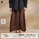 播高腰半身裙女2024春季新款氣質(zhì)通勤顯瘦傘裙DDR2BD5525 O90熔巖 S
