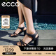 愛步（ECCO）涼鞋女 夏季百搭一字式扣帶女士優(yōu)雅粗跟高跟鞋 雕塑233323 黑色23332301001 36