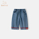 班喜迪女童褲子春裝2026新款洋氣公主牛仔褲直筒褲兒童寶寶休閑褲春秋裝 藍色 110