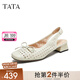 他她（TATA）2025秋商場(chǎng)同款時(shí)尚百搭女包頭涼鞋新款XST01BH5 米白 35