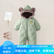 暖冬鴨鴨嬰幼兒衣服男女寶寶夾棉襖新生兒童連體包屁爬服哈衣冬季保暖套裝 綠色 喜歡寬松拍大一碼 90  10-18個(gè)月