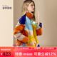 迪菲麗格冬季小個子短款羽絨服女2024年新款洋氣拼色面包服外套 圖片色 2XL
