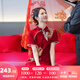 枝己紅色旗袍敬酒服新娘2025新款新中式訂婚結(jié)婚禮服古裝嫁衣回門服 QP09 M