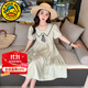 G.DUCKKIDS童裝女童連衣裙夏季24新款兒童裙子中大童夏裝學(xué)院風(fēng)A字裙12女孩 圖片色 160 尺碼13~14歲【150-160cm】