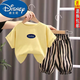迪士尼（Disney）童裝男童夏裝短袖套裝2025洋氣女寶寶衣服潮兒童時(shí)髦帥氣兩件套 套裝【黃色】today 90 建議身高【85左右】