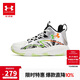 安德瑪（Under Armour）男女童籃球鞋兒童紅色運動(dòng)鞋透氣籃球鞋2441206 銀/綠 36碼 