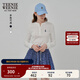 Teenie Weenie小熊女裝長(cháng)袖T恤2025秋季新款半開(kāi)襟溫柔時(shí)尚打底衫 象牙白 M