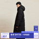 杰克·瓊斯（JACK&JONES）男裝衣服冬季新款戶外防潑水過膝長款加厚羽絨服男寬松連帽鴨絨服 E40 黑色 M (175) 充絨268g