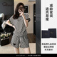 薩拉維夫（SLLAVIF）品牌條紋休閑運動(dòng)套裝女夏季寬松洋派減齡歐貨短袖高腰短褲兩件套 條紋套裝 S （100斤以?xún)龋? title=