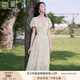 香影泡泡袖碎花方領(lǐng)連衣裙女2025夏季新款花卉甜美巨好看雪紡裙子 紫花 S 155/80A/85-95斤