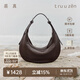 裘真【明星同款】植鞣羊皮月牙hobo包通勤單肩腋下包包女 咖啡色（偏深）小號預售5天 小包/大包
