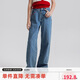 ELLE KIDS新疆棉愛心牛仔褲春季女童大童天然環(huán)保親膚舒適百搭直筒褲