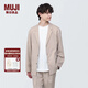 無(wú)印良品 MUJI 男式 夾克 長(cháng)袖 男士外套男款春秋 西裝小西服AC1W3A4S 淺米色 L(175/100A)
