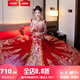 泰勒馬丁秀禾服新中式2025新款結(jié)婚禮服古裝嫁衣新娘敬酒服出閣服龍鳳褂 HF013絲絨 L