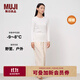 無(wú)印良品（MUJI）女式棉厚款圓領(lǐng)長(cháng)袖T恤上衣打底衫女款內搭冬季保暖秋衣 FCD14C4A 米白色 M 160/84A