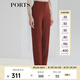 PORTS寶姿女裝氣質(zhì)簡(jiǎn)約通勤褲子修身三醋酸長(cháng)褲LL9P056LWB006 栗褐色 S (4)