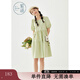 紫涵（ZIHAN）紫涵甜美少女連衣裙夏季新款多巴胺穿搭小個(gè)子圓領(lǐng)泡泡袖短裙 微光綠 M